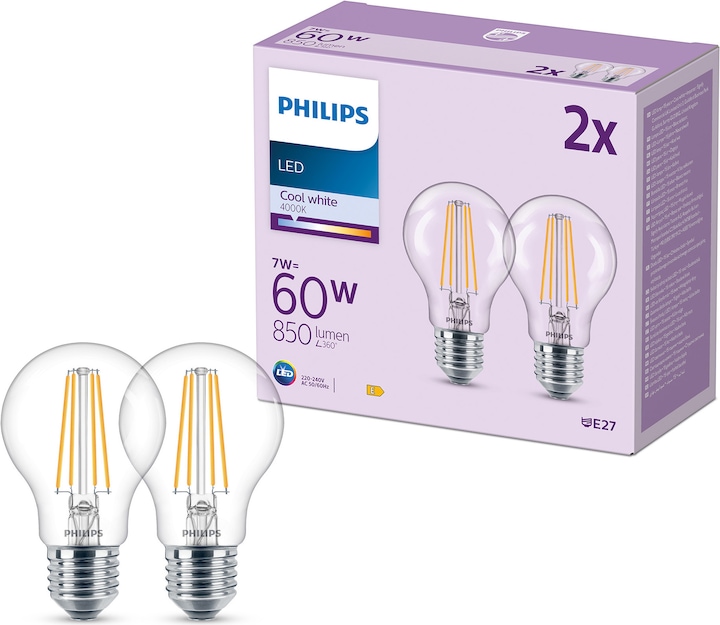 Produktbild Philips LED Classic (E27, 7 W, 850 lm, 2 x, E)