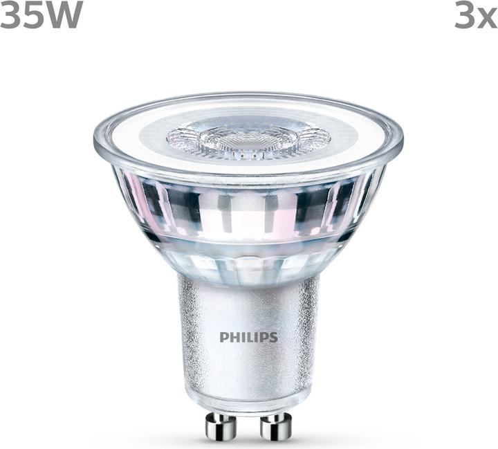 Produktbild Philips LED Classic (GU10, 3.50 W, 275 lm, 3 x, F)
