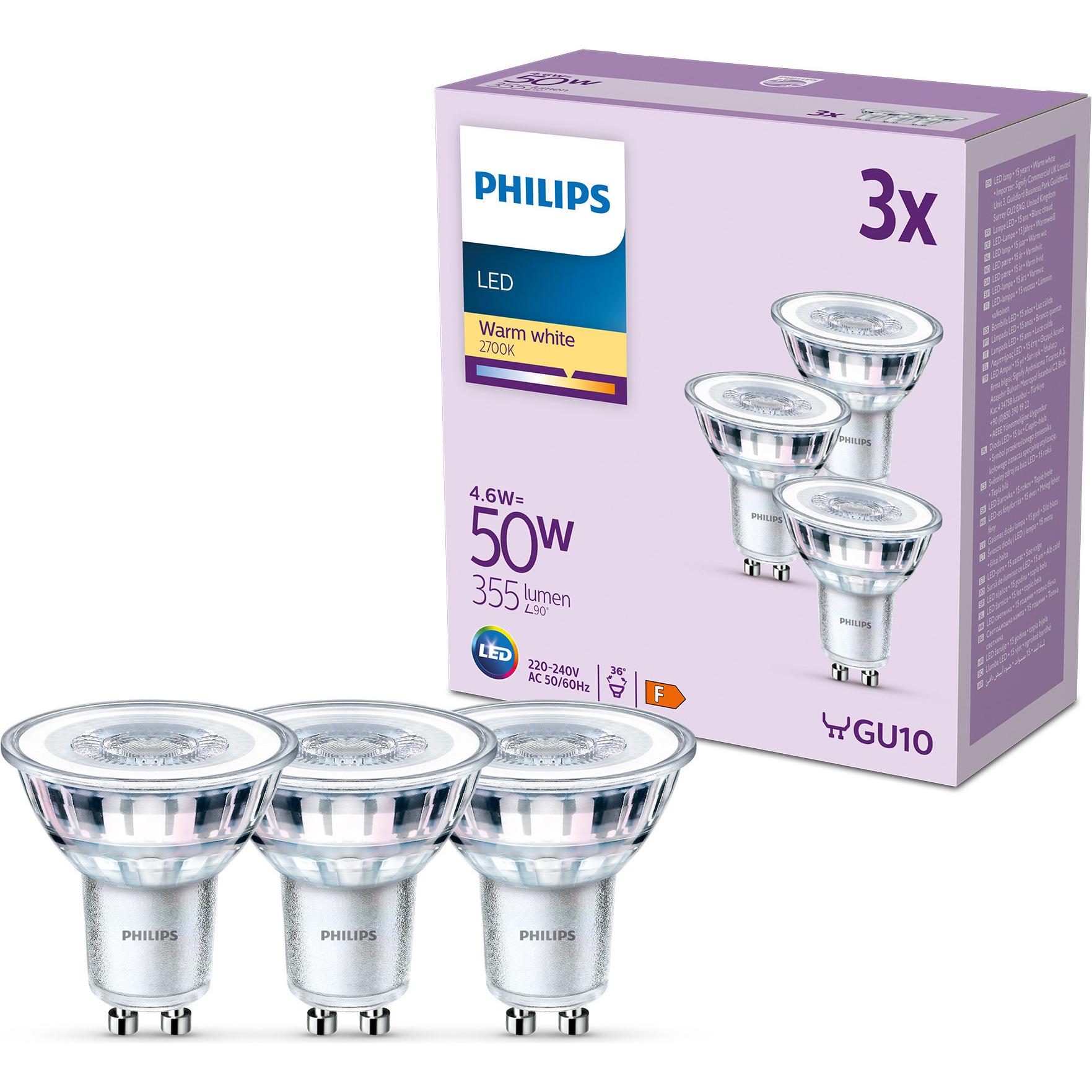 Thumbnail - Philips, Leuchtmittel, LED Classic (GU10, 4.60 W, 355 lm, 3 x, F)