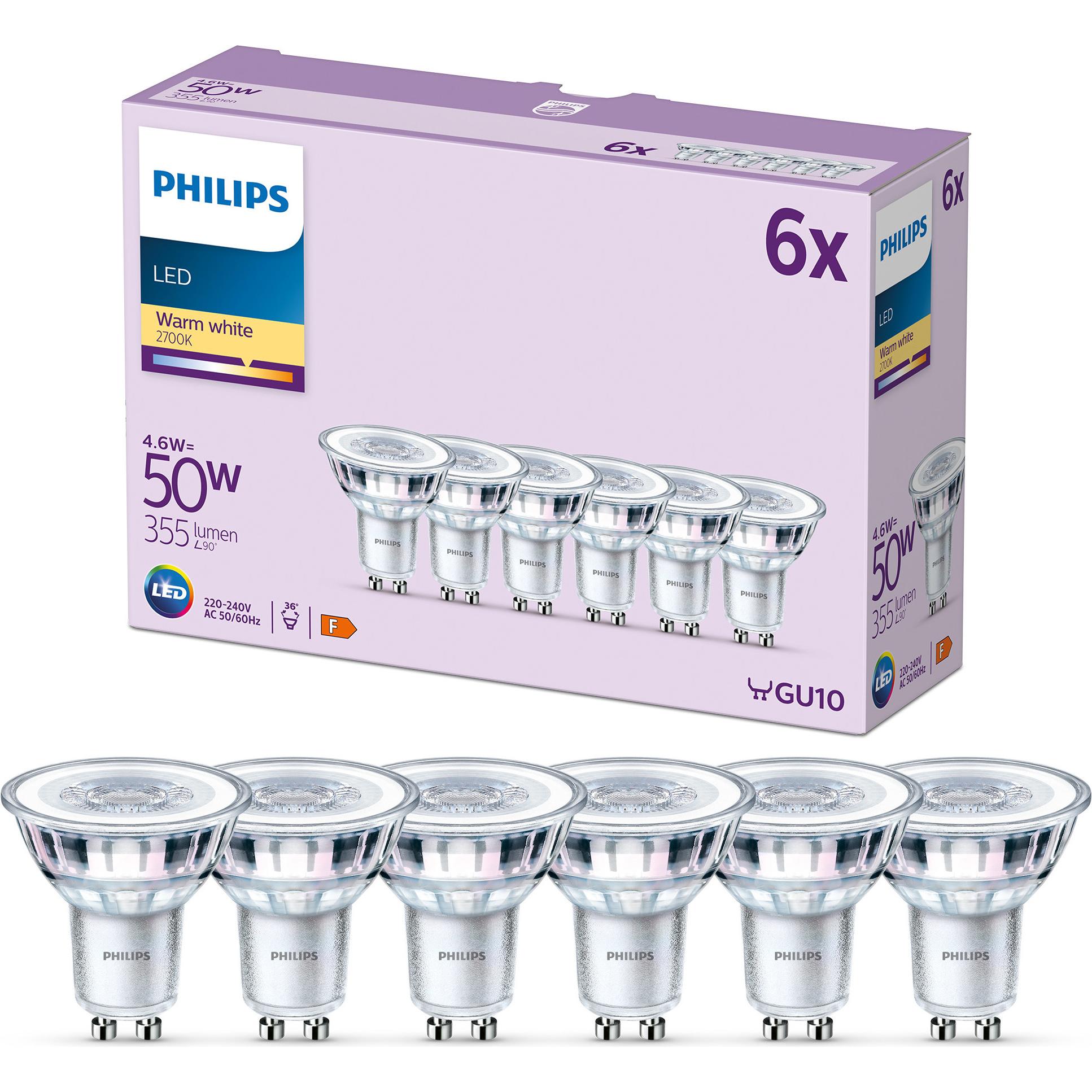 Thumbnail - Philips, Leuchtmittel, LED Classic (GU10, 4.60 W, 355 lm, 6 x, F)