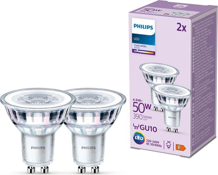 Produktbild Philips LED Classic (GU10, 4.60 W, 390 lm, 2 x, F)