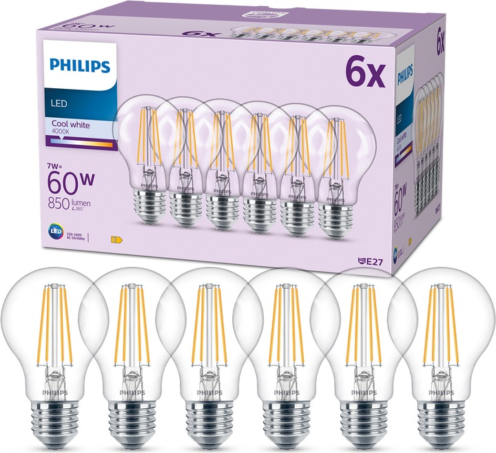 Produktbild Philips LED Classic (E27, 7 W, 850 lm, 6 x, E)