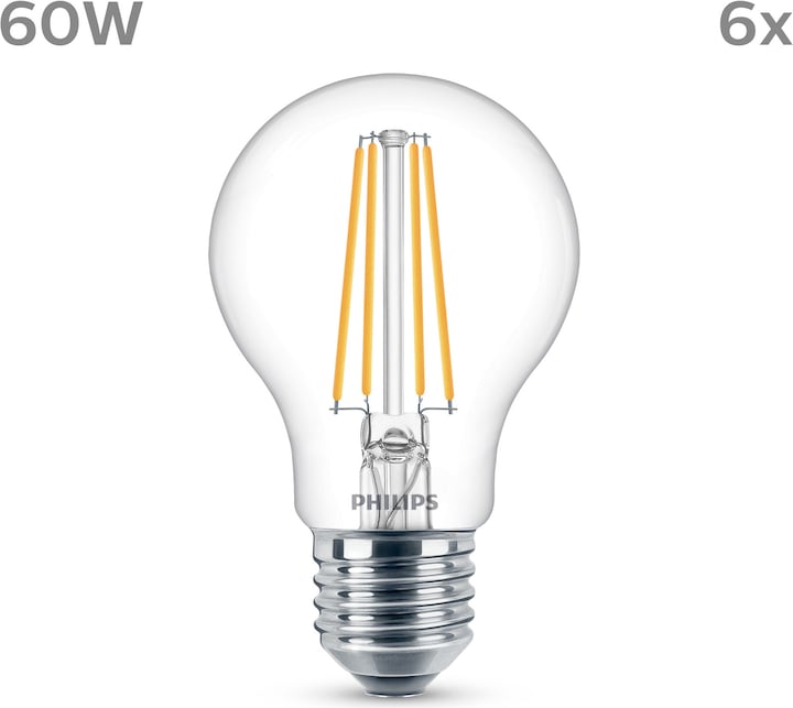Produktbild Philips LED Classic (E27, 7 W, 850 lm, 6 x, E)