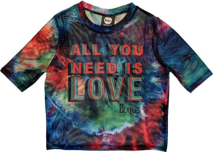 Actual product image The Beatles Womens/Ladies All You Need Is Love Mesh Crop Top (M)