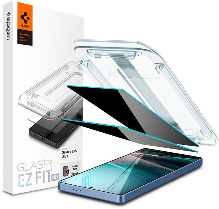 Spigen Glass tR EZ Fit HD (Privacy) 2 Pack (2 Stück, Samsung Galaxy S25 Ultra)