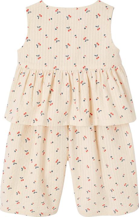 Produktbild Vertbaudet Baby-Set aus Ã¤rmelloser Bluse und weiter Hose mit Kirschen-Motive (62)