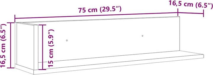 Produktbild vidaXL Wandregal (75 x 16.50 x 16.50 cm)