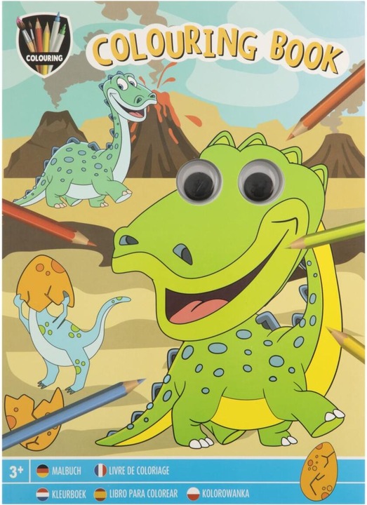 Actual product image Grafix Moxy - Colouring Book Wobbly Eyes - Dino