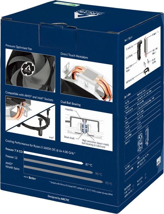 Image du produit Arctic Freezer 7 X CO Processor Cooling set 9.2 cm 1 pc Aluminum, Black (132.50 mm)
