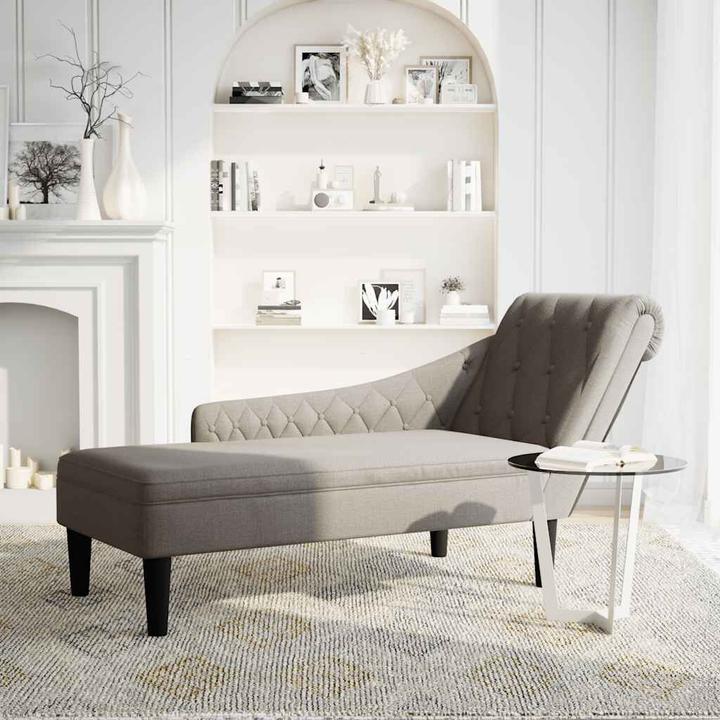 Produktbild vidaXL Chaiselongue Lounge Sofa Recamiere mit Rechter Armlehne Taupe Stoff