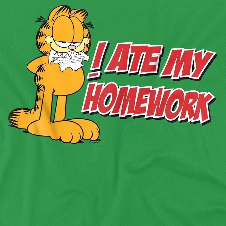 Immagine prodotto Garfield I Ate My Homework Maglietta Uomo (XXL)