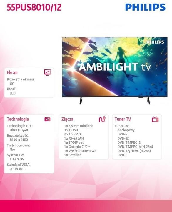 Produktbild Philips 55PUS8010/12 (55", LED, 4K)