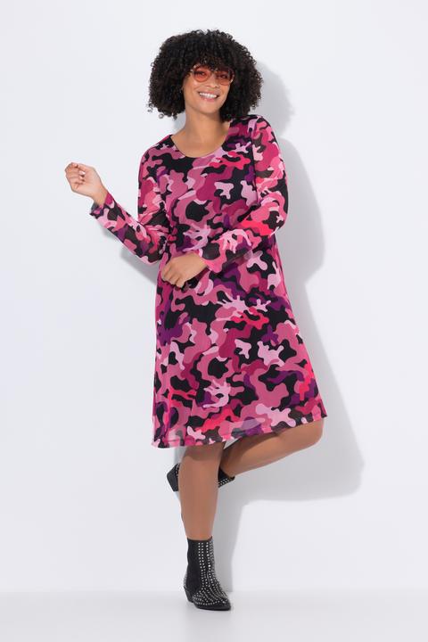 Actual product image Angel of Style Long-sleeve camouflage gathered mesh dress (52)
