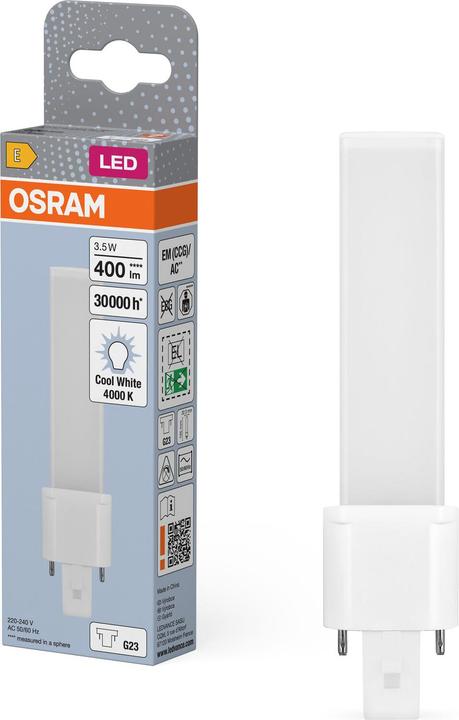 Actual product image Osram Dulux S (G23, 3.50 W, 400 lm, 1 x, E)