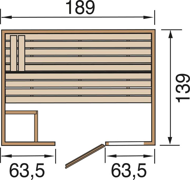 Produktbild Weka Holzbau Massivholzsauna VALIDA 2 GTF ohne Ofen (Ohne Ofen)