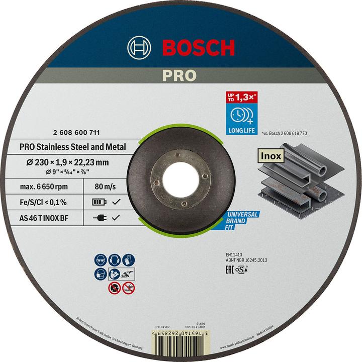 Actual product image Bosch Professional Zubehör PRO Stainless Steel and Metal cutting disc, 230 x 1.9 x 22.23 mm