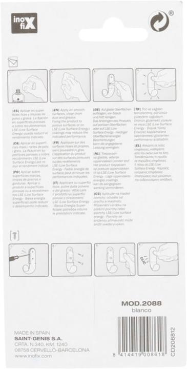 Image du produit Inofix Crochet adhésif J, blanc