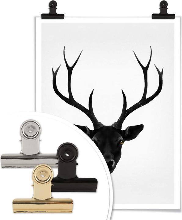 Image du produit Trenddeko The Black Deer - Le cerf noir (30 x 40 cm)