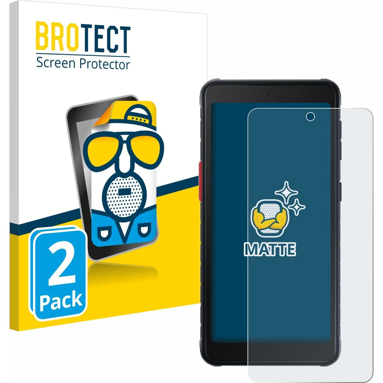 BROTECT Entspiegelungs-Schutzfolie Displayschutz Matt (2 Stück, Samsung Galaxy Xcover 5), Smartphone Schutzfolie, Grau