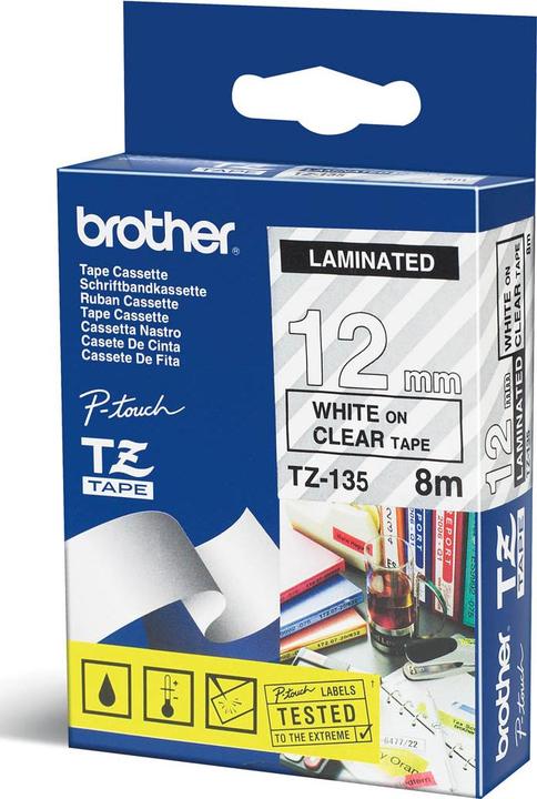 Produktbild Brother Tze-135 (1.20 cm, Weiss, Transparent)