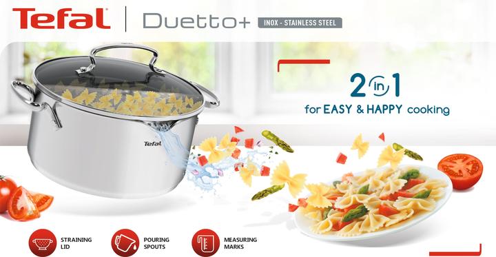 Actual product image Tefal Duetto+ (24 cm, Pot, Stainless steel)