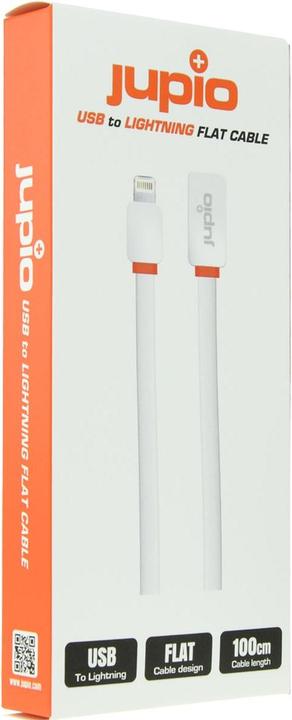 Image du produit Jupio Flat Cable USB To Lightning White 1m (1 m)