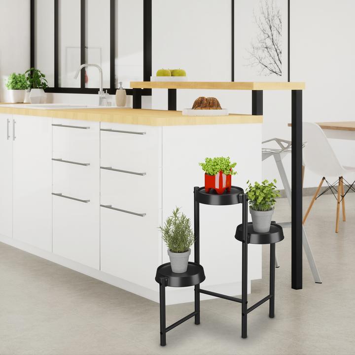 Actual product image Relaxdays Pflanzenständer Metall & Kunststoff