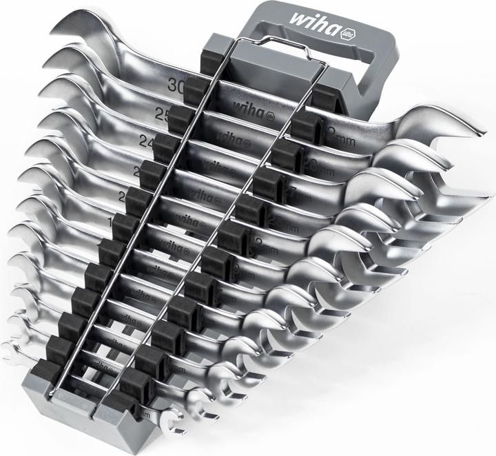 Produktbild Wiha Ringratschen-Gabelschlüssel Set (11 mm, 13 mm, 15 mm, 17 mm, 19 mm, 22 mm, 23 mm, 27 mm, 28 mm, 32 mm, 7 mm, 9 mm)