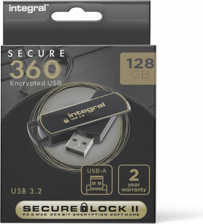 Produktbild Secure 360 Encrypted USB 3.0 USB-Stick USB Typ-A 3.2 Gen 1 (3.1 Gen 1) (128 GB, USB-A)