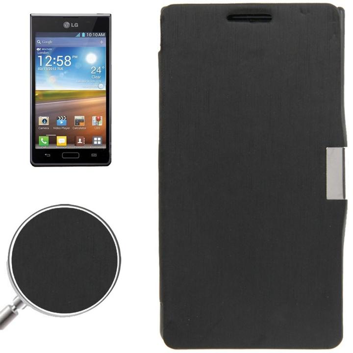 Produktbild König Design Handyhülle Tasche für LG Optimus L7 / P700 schwarz gebürstet (LG Optimus L7)