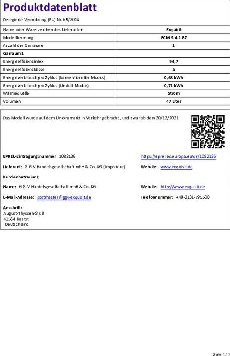 Produktbild Exquisit ECM 5-4