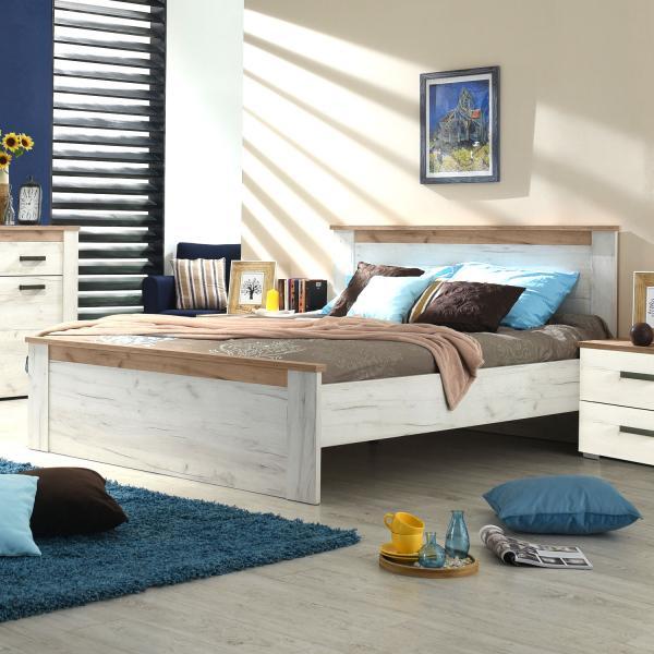 Actual product image Homestyle4u Double bed Marriage bed Wooden bed Guest bed Vintage (160 x 200 cm)