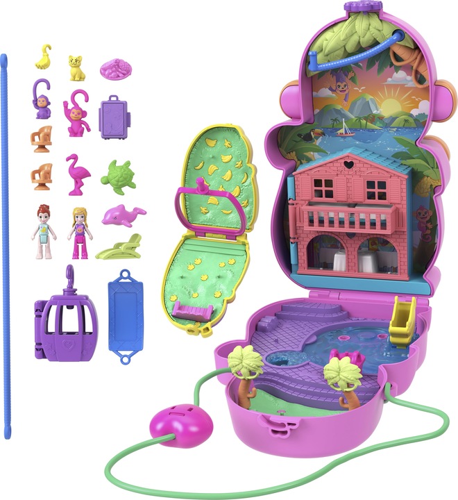 Image du produit Polly Pocket Set de jeu maman singe et bébé