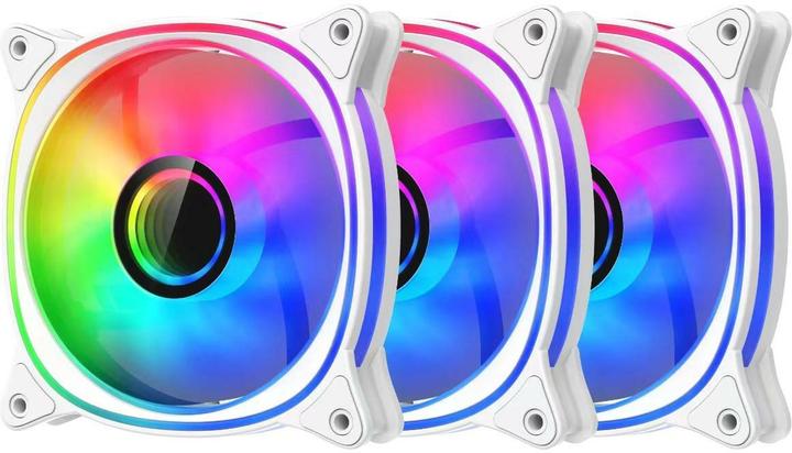 LC-Power Geh?usel?fter 3x120mm weiss,ARGB,4Pin PWM (120 mm, 3x)
