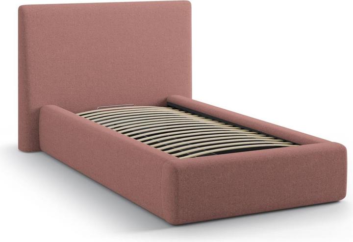 Actual product image Micadoni Storage Bed With Headboard, "Amy", Dark Pink, 220x130x95 Made in Europe (90 x 200 cm)