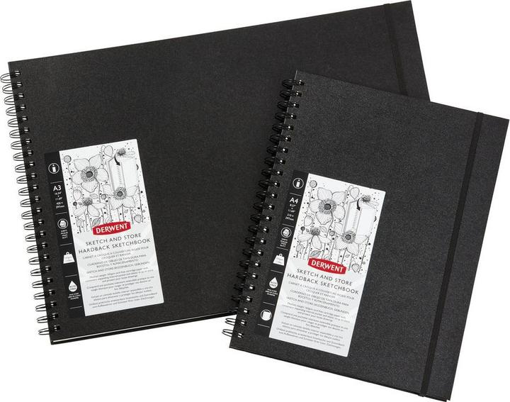 Image du produit Derwent Carnet de croquis à couverture rigide Sketch & Store, A3, 56 feuilles (A3, Blanc, Couverture rigide)
