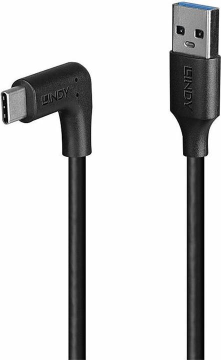 Produktbild Lindy 1m USB 3.2 Typ A an C Kabel 90° gewinkelt (32013) (1 m, USB 3.2 Gen 2, 15 W)