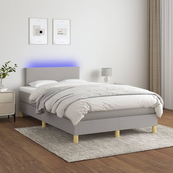 Produktbild VidaXL Bo x springbett mit Matratze & LED 120 x 190 cm Stoff (120 x 190 cm)