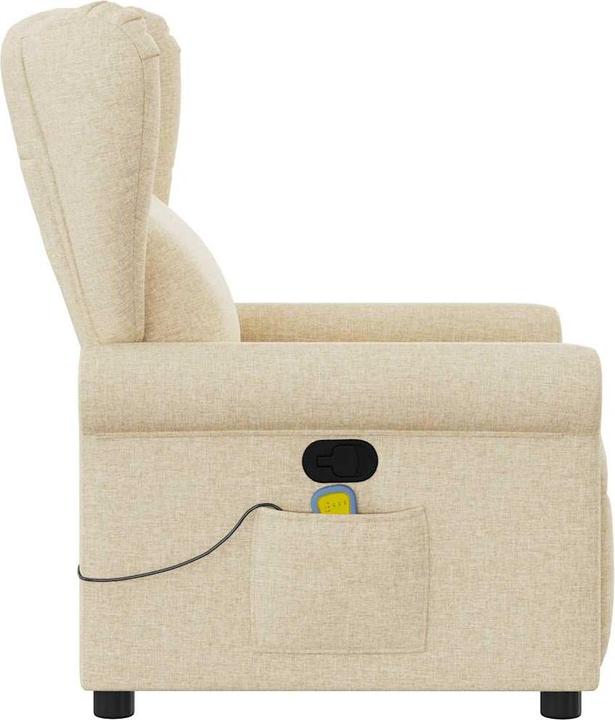 Image du produit vidaXL Fauteuil de massage Crème Tissu Massage Fauteuil TV avec fonction massage