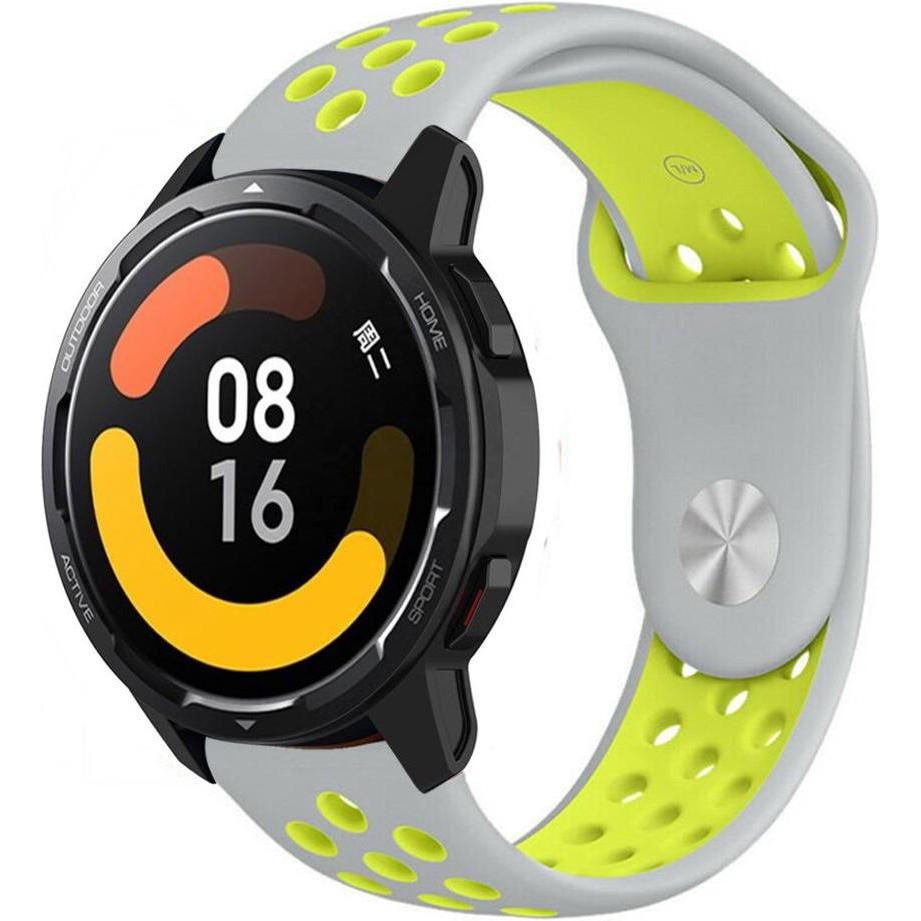 Strap-it Sportarmband (Silikon, Xiaomi Mi Watch), Uhrenarmband, Mehrfarbig, Grau, Gelb