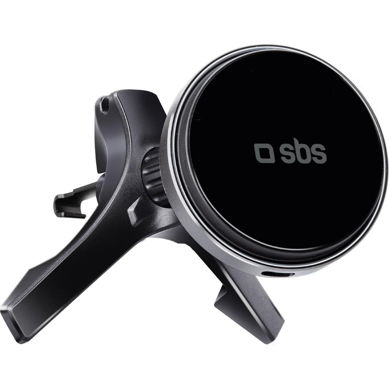 SBS Magnetische Halterung für die Lüftungsöffnung, kompatibel mit der MagSafe-Aufladung, Smartphone Halterung, Schwarz