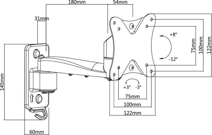 Actual product image E+P Wall mount,tilt/swivel (Wall, 20 kg)