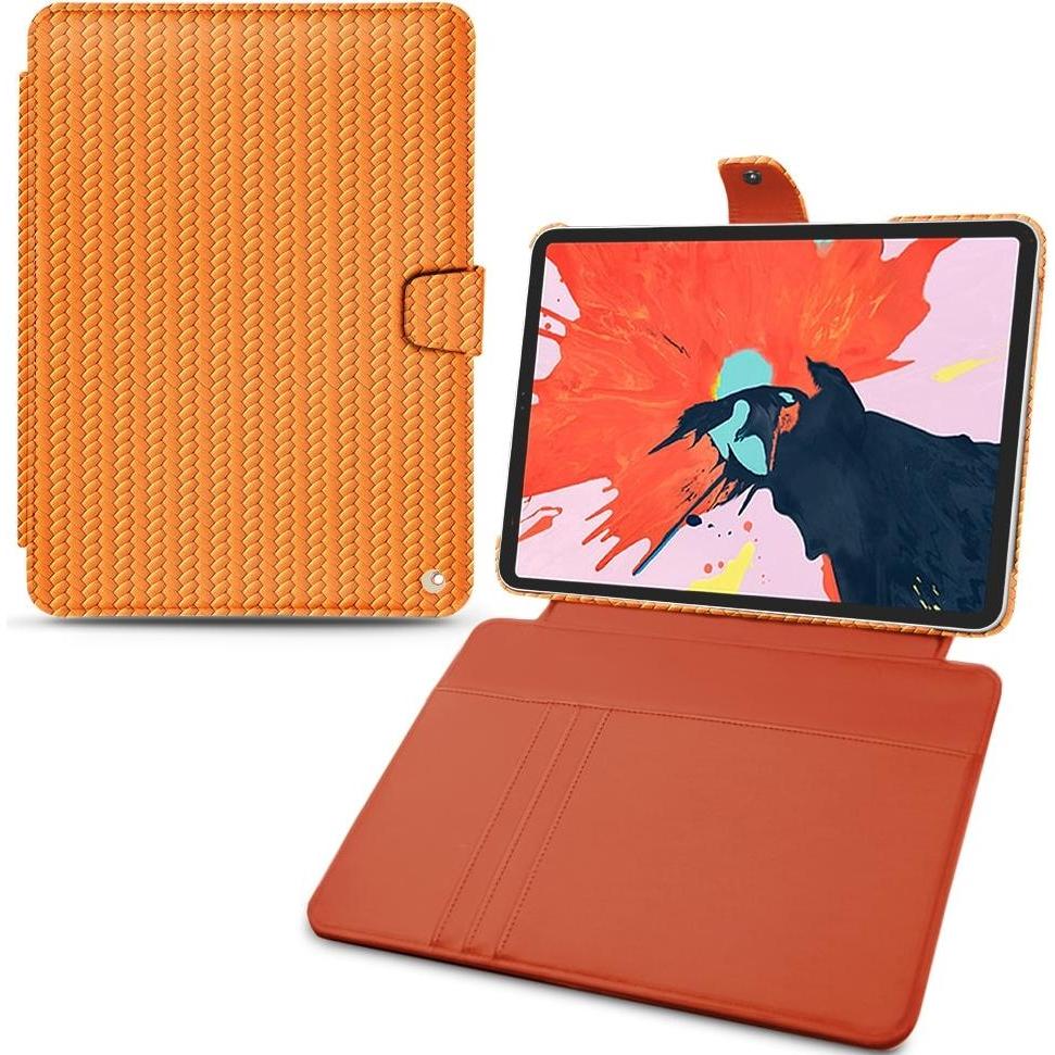 Noreve Lederschutzhülle Wallet (iPad Pro 12.9 2018 (3. Gen)), Tablet Hülle, Orange