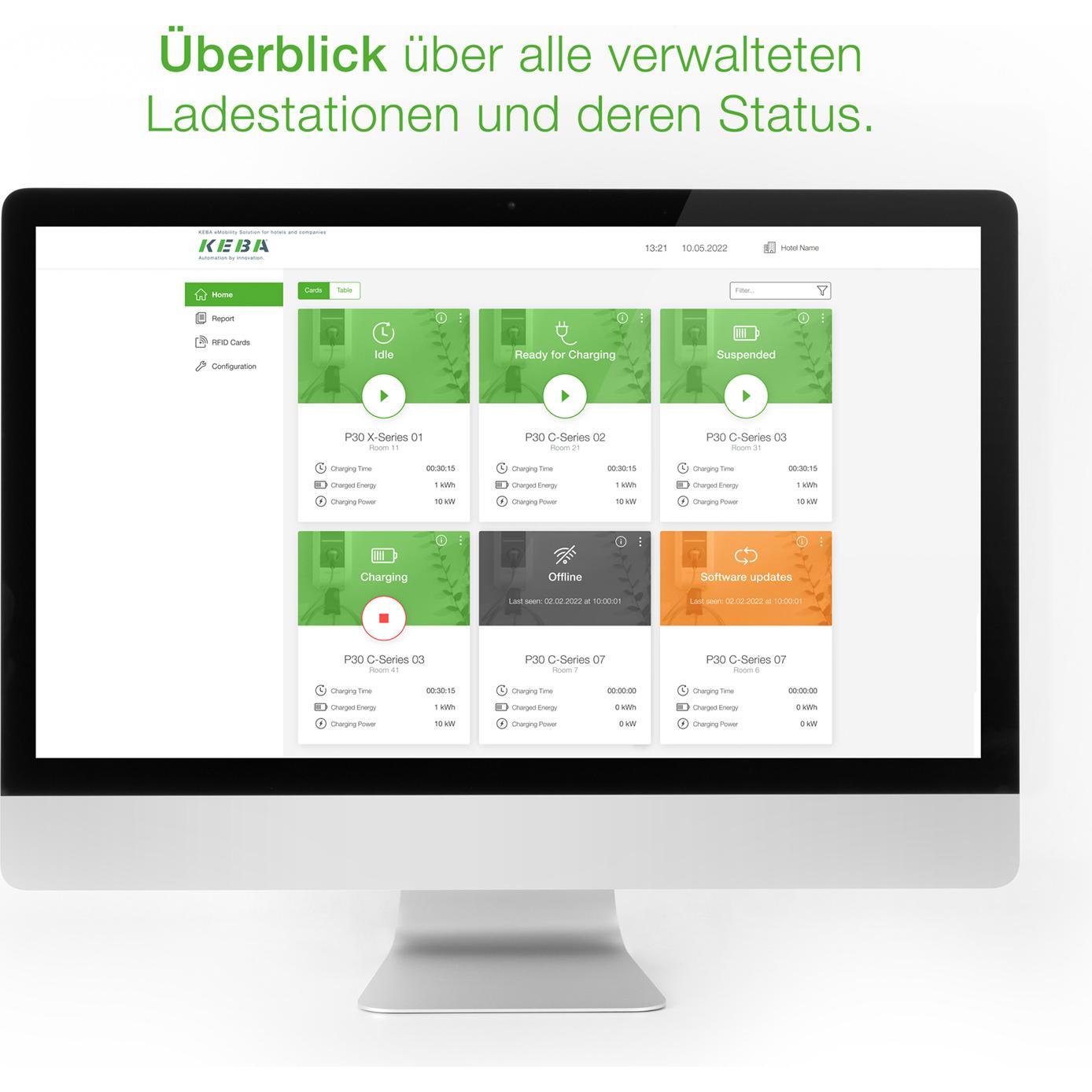 Keba, Elektroauto Ladezubehör, E-Mobility Hotel Solution