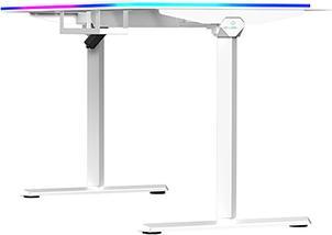 Actual product image Ultradesk Gaming-Tisch QUEST, 140x70cm, 72-120cm, weiss-weiss