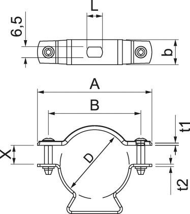 Immagine prodotto OBO Bettermann ASL 733 36 Morsetto distanziatore ALU con foro asolato 30-36mm alluminio 1362826