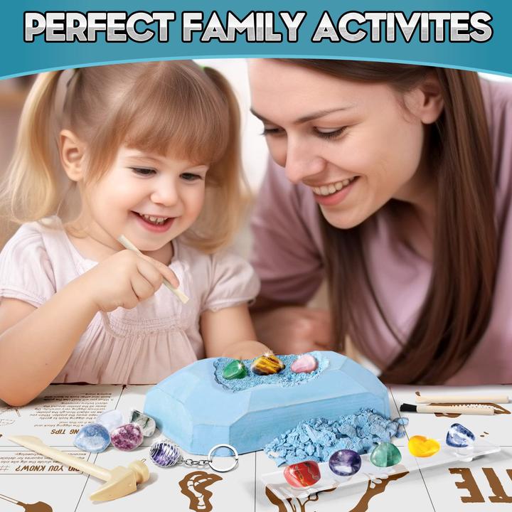 Produktbild Activity Board Ausgrabungsset für Kinder Experimentierset 12 echte Mineralien und Edelsteine selbst ausgraben, mit
