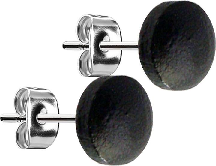 Produktbild Star Piercing Ohrstecker silber Teller aus Arang Holz (Organisch, Chirurgenstahl 316L, ohne Messing)