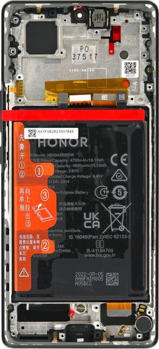 Actual product image Honor Display + battery 60 black (Rechargeable battery, Honor 60)
