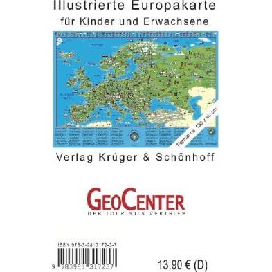 Europa Kinderkarte Poster, Landkarte